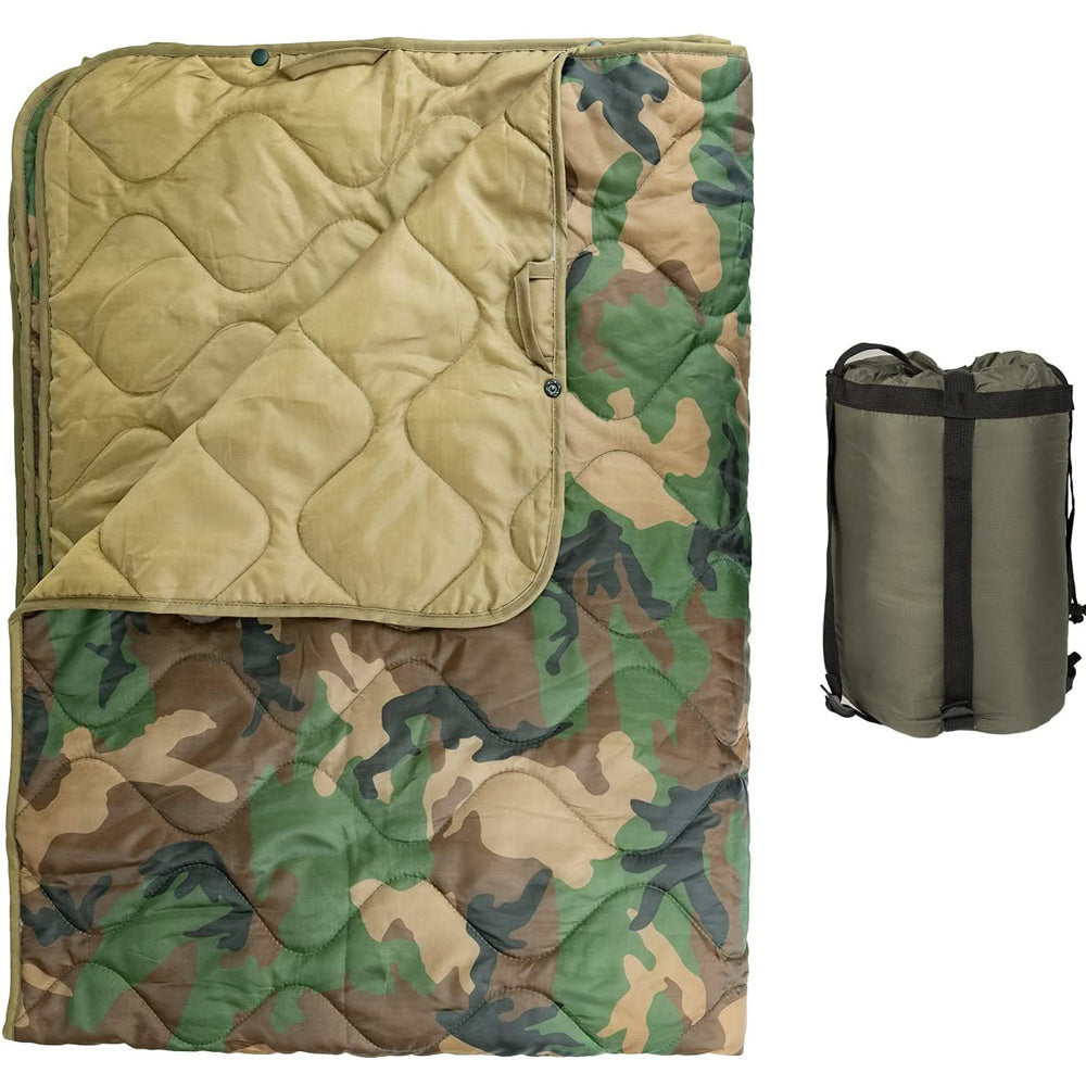Kylebooker Camo Woobie Blanket Waterproof Poncho Liner for Outdoor Camping; Hiking; Hunting; Survival; Backpacking; Picnicking Doba US Woodland Camo
